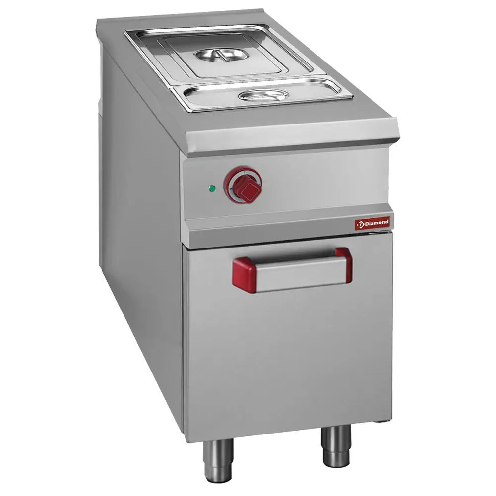 Diamond E1/BMA1 Freestanding Electric Bain Marie on Neutral Closed Cupboard, 4 x 1/3 GN