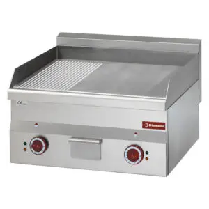Diamond E60/PMCD6T Electric cooking plate, 2/3 flat and 1/3 ribbed "chromium" -Top-
