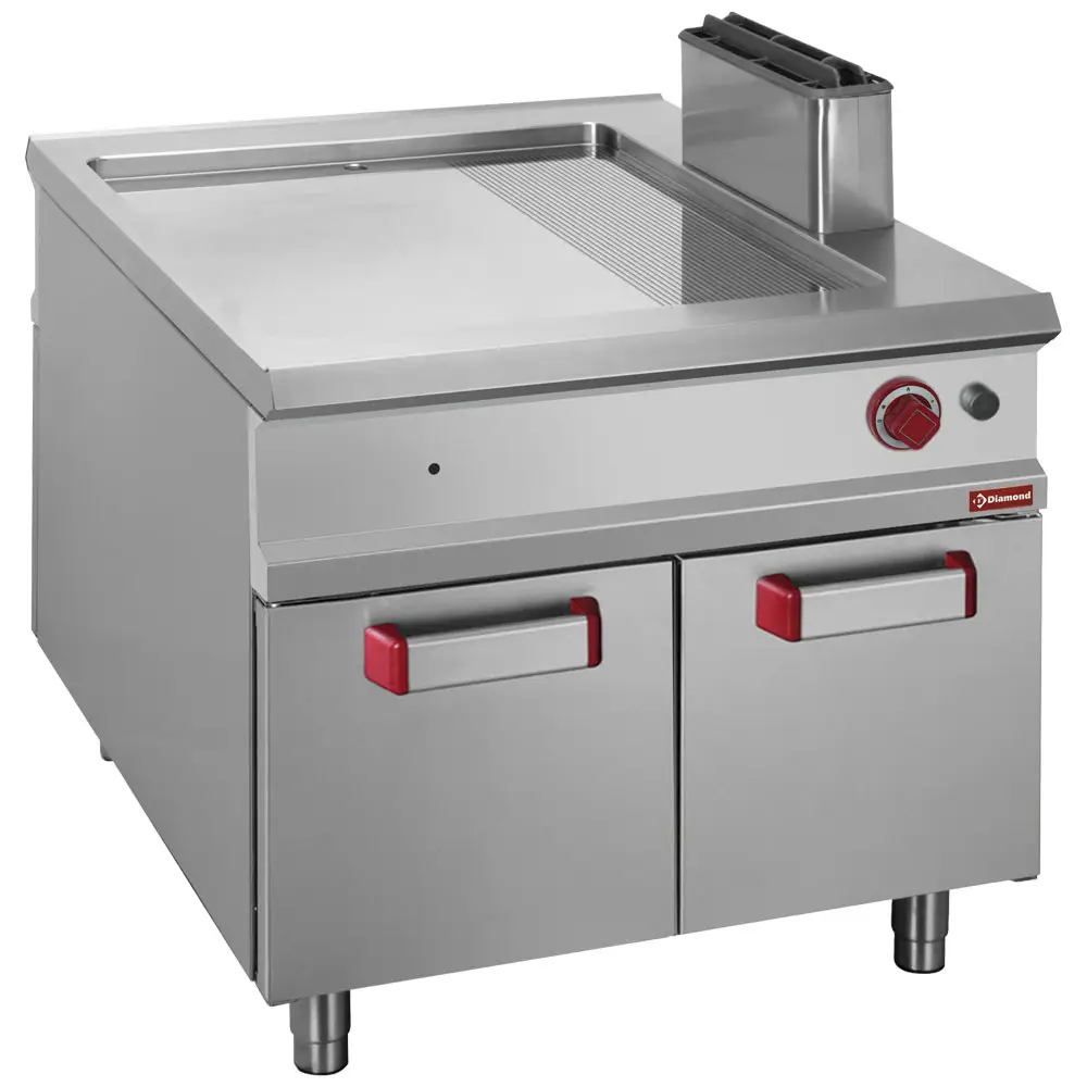 Diamond G1/PMCA2 Freestanding 2/3 Smooth 1/3 Grooved Fry Top Gas Griddle on Netrual Closed cupboard
