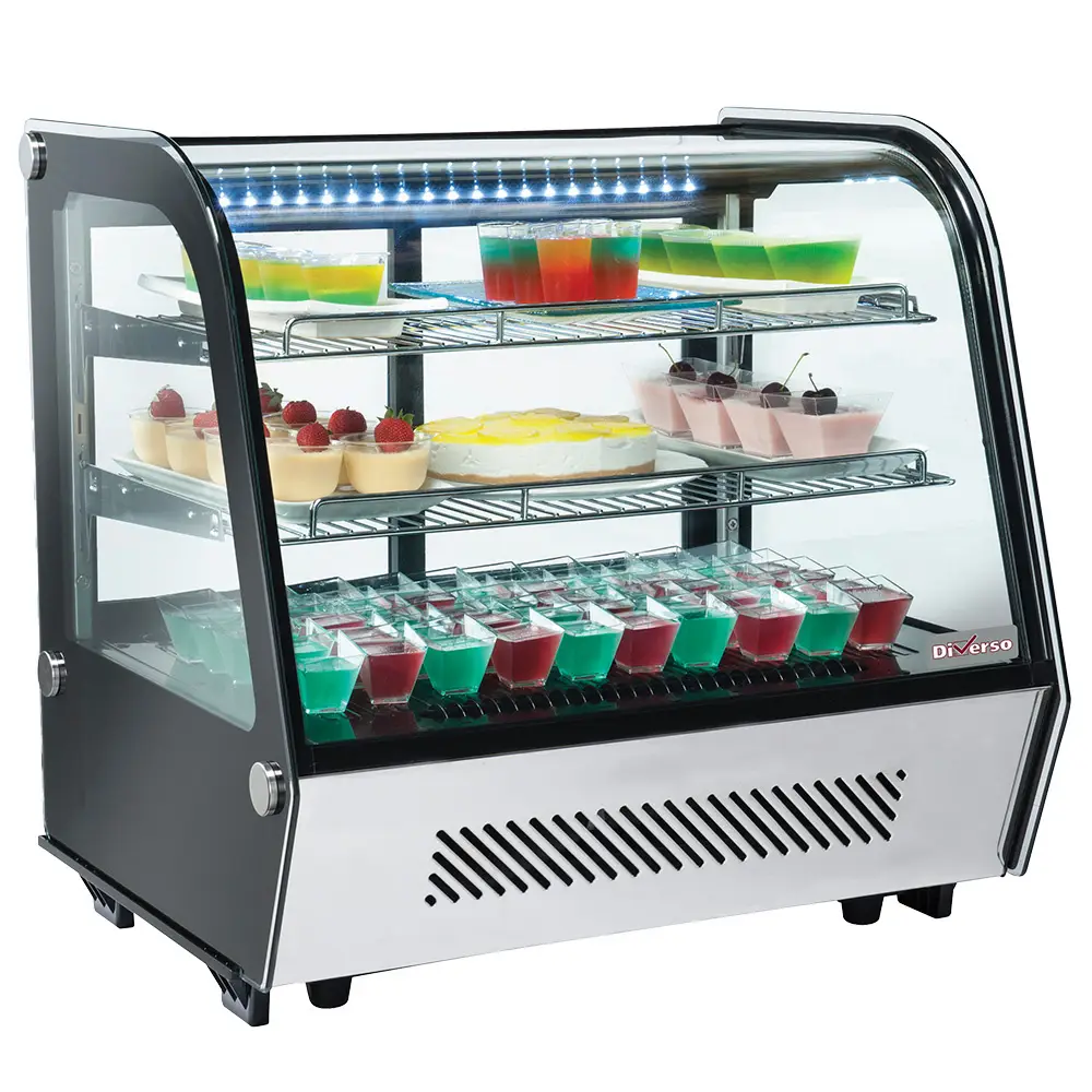 Diverso WR-DR12-S2 Refrigerated table display case, 3 levels, curved glass