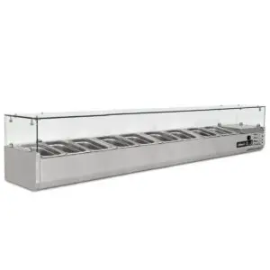 BLIZZARD 2m Glass Canopy 1/3 Gastronorm Prep Top