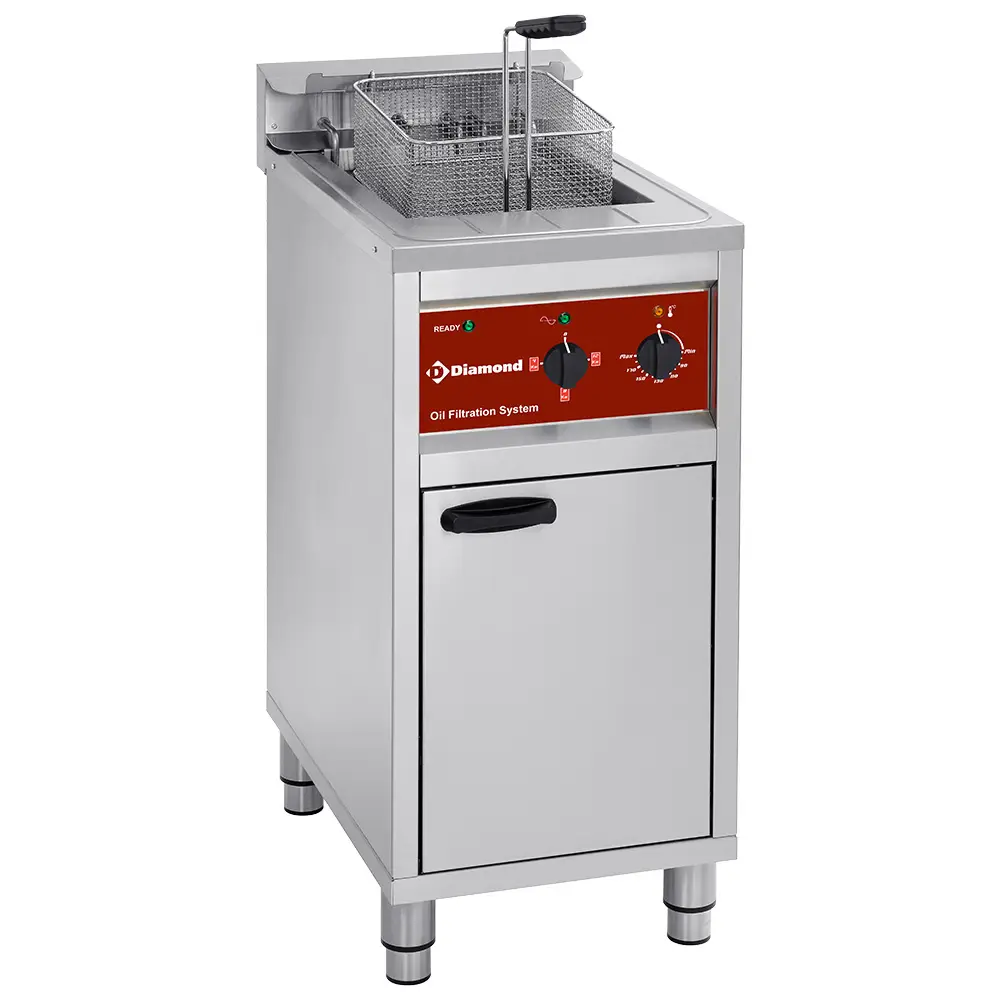 Diamond FSM-16E/FL Electric fryer with filtration system, 1 tank 16 liters, on cabinet