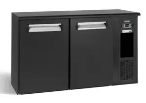 Gamko E3/22MU84 Solid Double Door Black Undercounter Bottle Cooler, 344 x 33 Centiliters Bottles