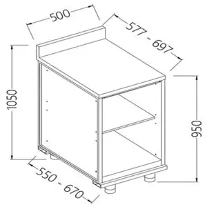 Diamond NL05X/5 Neutral Rear Cabinet, With Backsplash