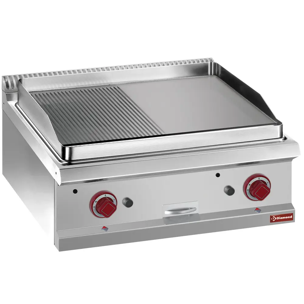 Diamond G7/PM7T Gas fry top 1/2 smooth and 1/2 ribbed, module 1/1 -TOP-