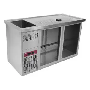 Diamond KBR-21G Bar Counter with 2 Compartments, Draining Board and Left Side Sink