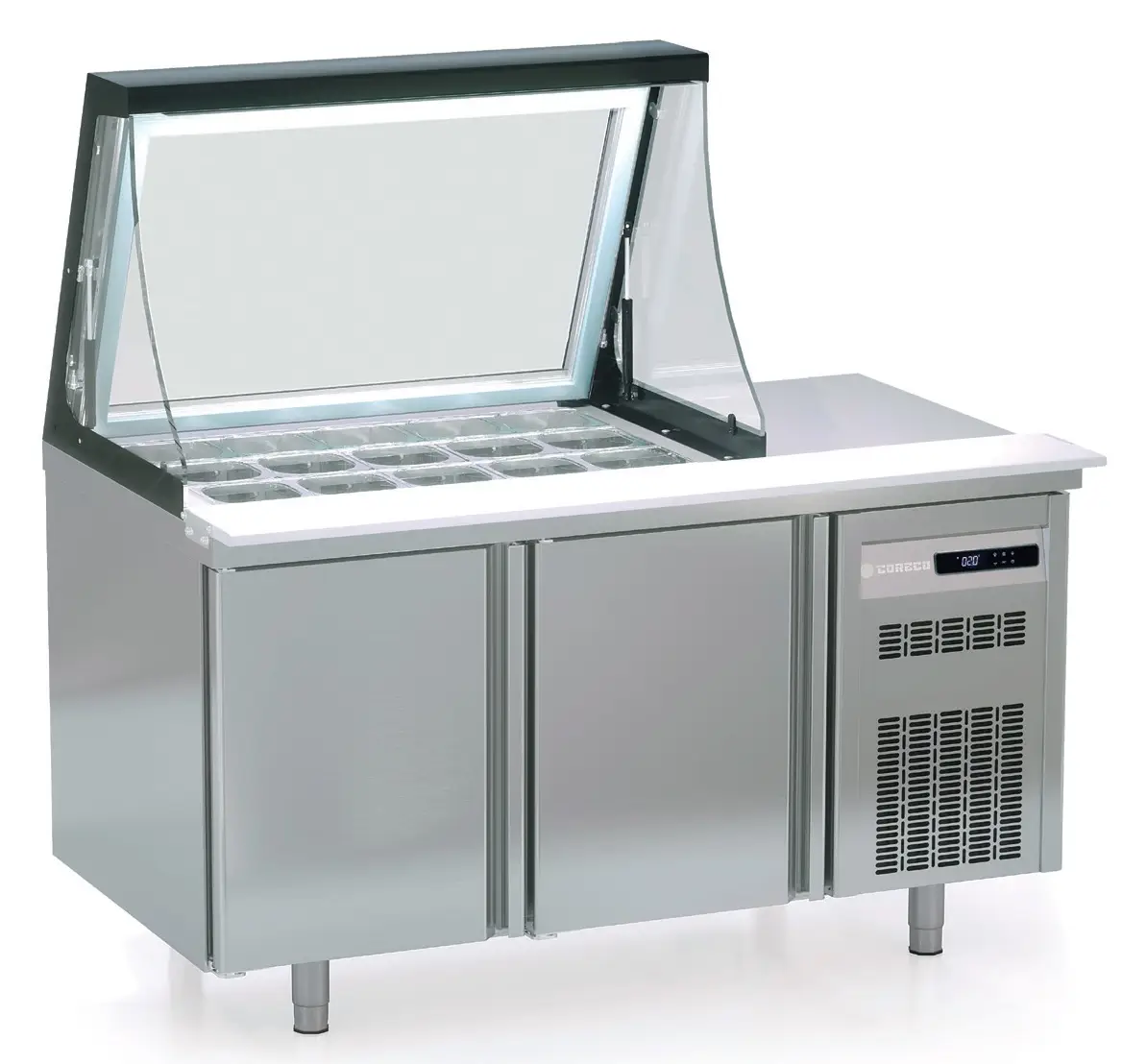 Coreco PC80-200-27-LGL 3 Door Preparation Station with Lift Up Lid, 562 Litres - Image 3