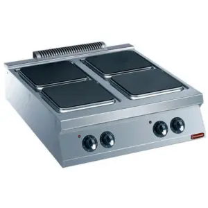 Diamond E22/4PQ8T-N 4 Squared Hobs Countertop Electric Range Cooker, 16kW