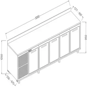 Diamond NLV30X/5 Neutral Rear Cabinet, With Backsplash