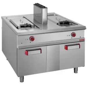 Diamond G1/F36A4 Double Basket Freestanding Gas Fryer on 2 Neutral Closed Cupboards