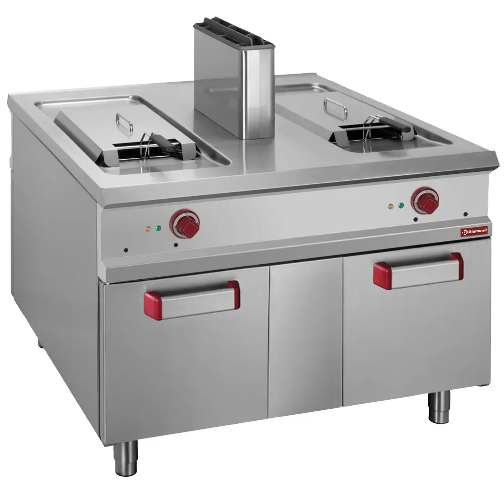 Diamond G1/F36A4 Double Basket Freestanding Gas Fryer on 2 Neutral Closed Cupboards