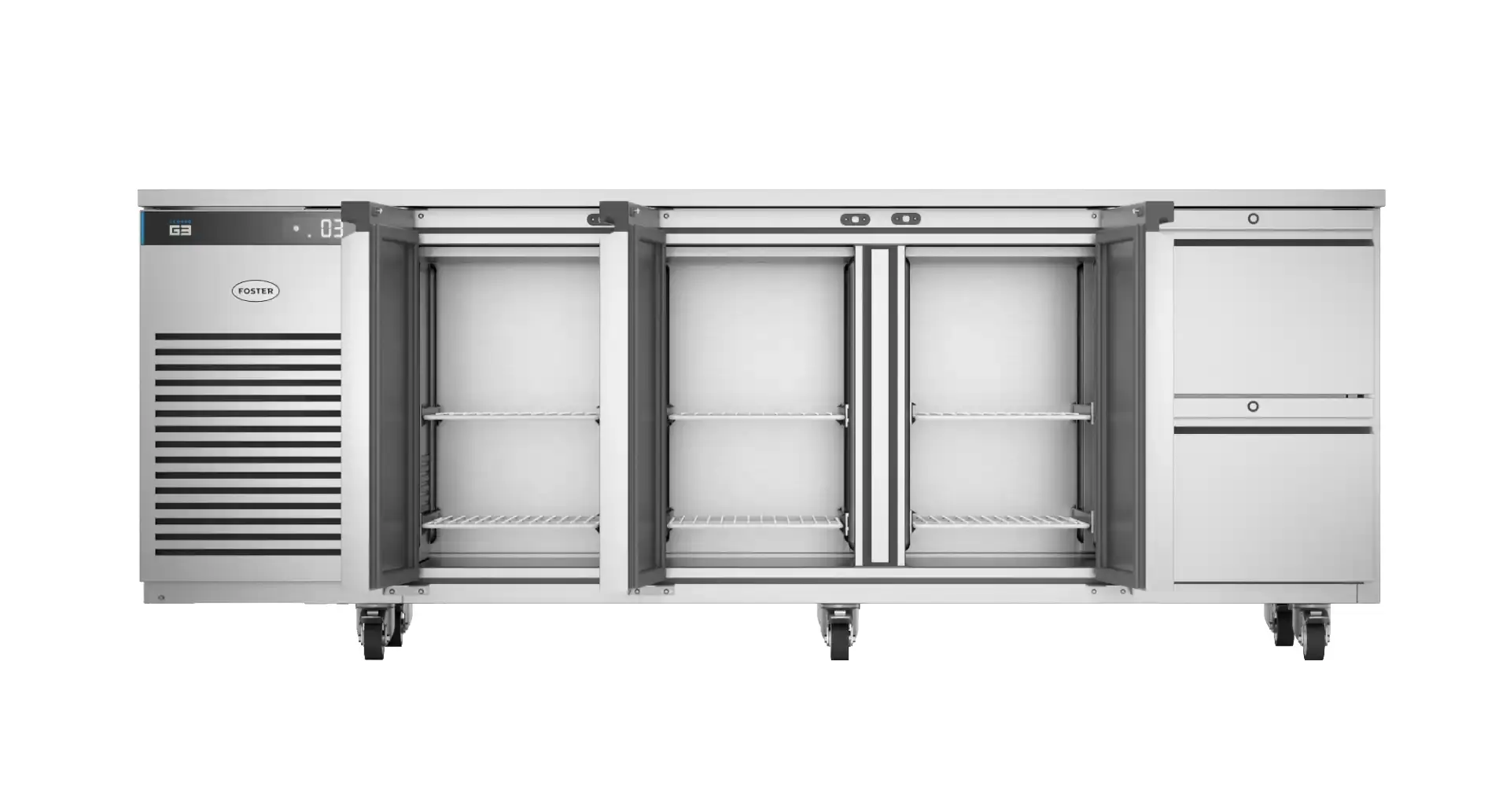 Foster EP1/4H/43-308 EcoPro G3 3 Door & 2 Drawer Refrigerated Counter, 585 Litres - Image 2
