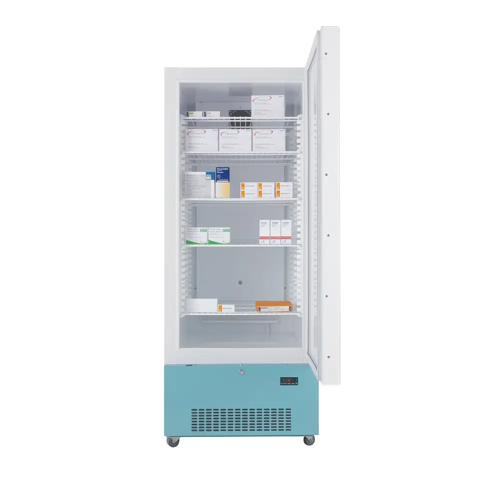 LEC Medical PE1607C Solid Single Door Pharmacy Freestanding Upright Refrigerator, 477 Litres - Image 2