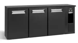 Gamko E3/222MU84 Solid Triple Door Black Undercounter Bottle Cooler, 531 x 33 Centiliters