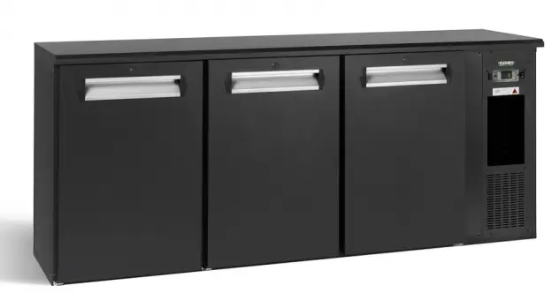 Gamko E3/222MU84 Solid Triple Door Black Undercounter Bottle Cooler, 531 x 33 Centiliters