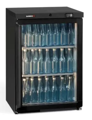 Gamko MG3/150RG Maxiglass Right Hand Hinged Glass Single Door Undercounter Bottle Cooler, 150 Litres