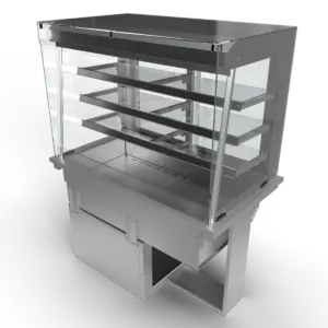 Moffat D3RDSL Drop-In Refrigerated Multi Tier 3 Shelf Model with Square Glass Open Front