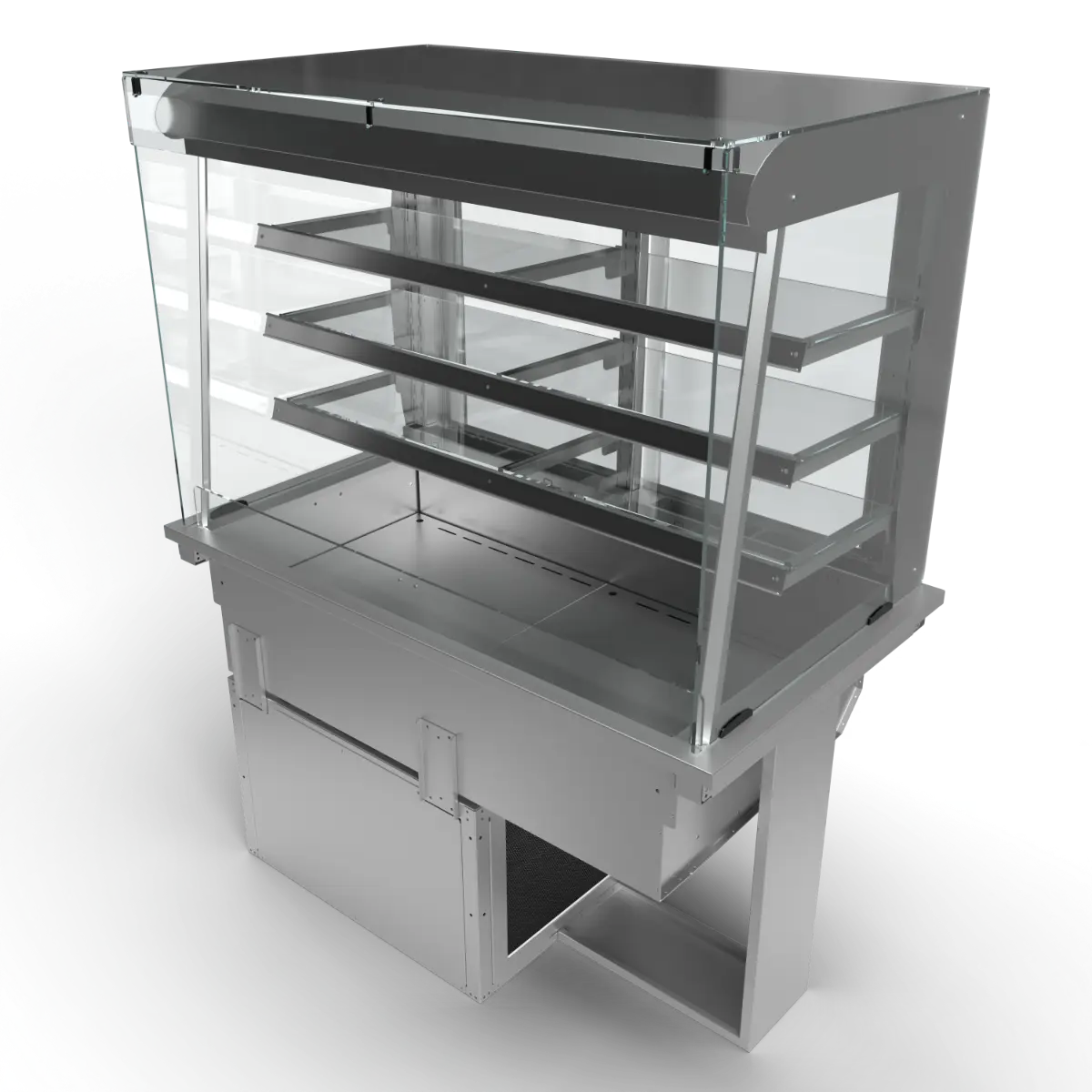 Moffat D3RDSL Drop-In Refrigerated Multi Tier 3 Shelf Model with Square Glass Open Front