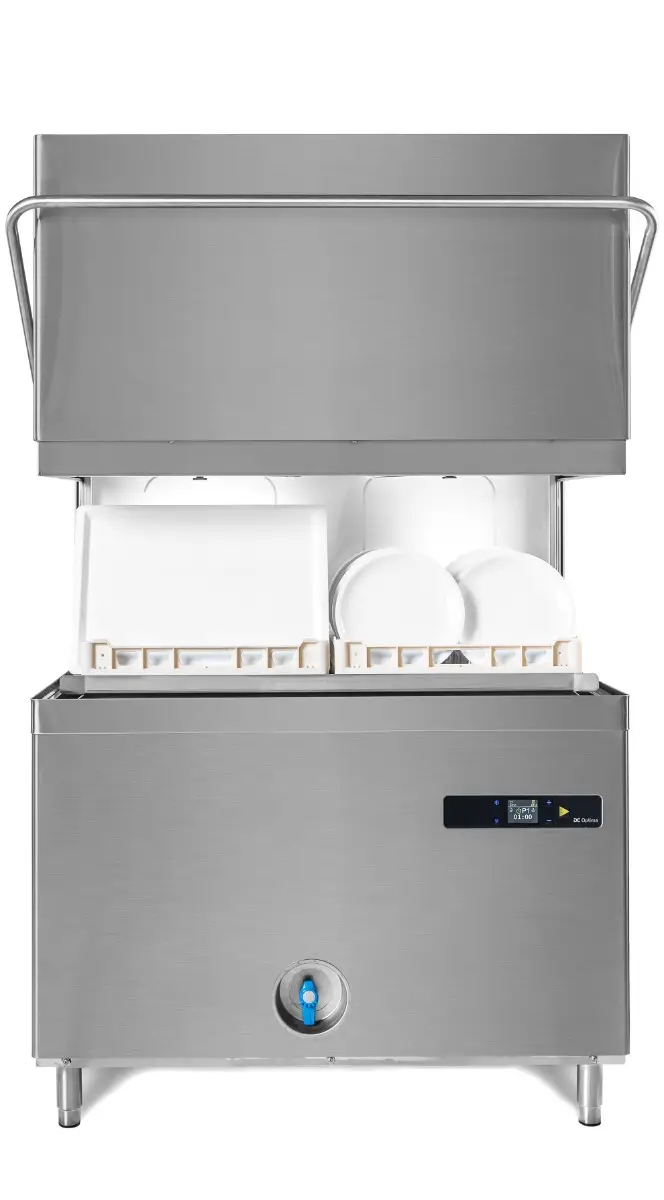 DC OD1400ACPD Optima Range 500mm Basket Passthrough Commercial Dishwasher with Break Tank, Chemical Pumps & Drain Pump, 18 Plates