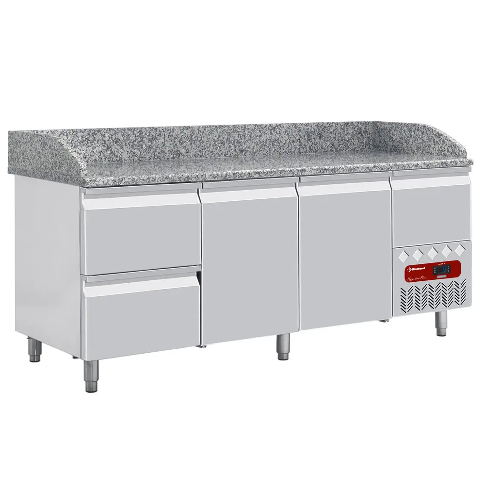 Diamond TP261/P9 2 Door / 2 Drawer Refrigerated Counter with Splashback