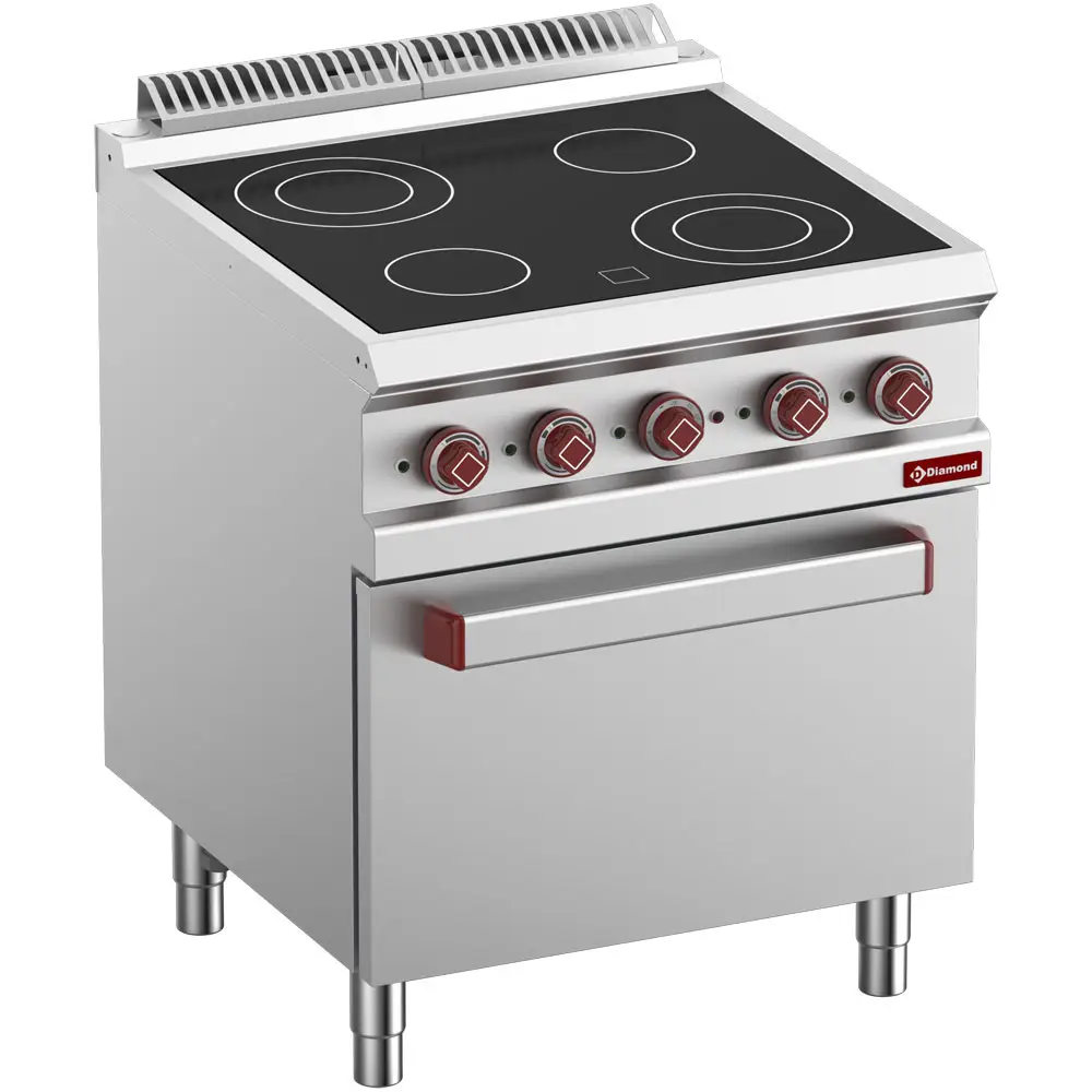 Diamond E7/4VCF7-N 4 Vitroceramics Plates Freestanding Electric Range Cooker on Electric Oven, 13.9kW