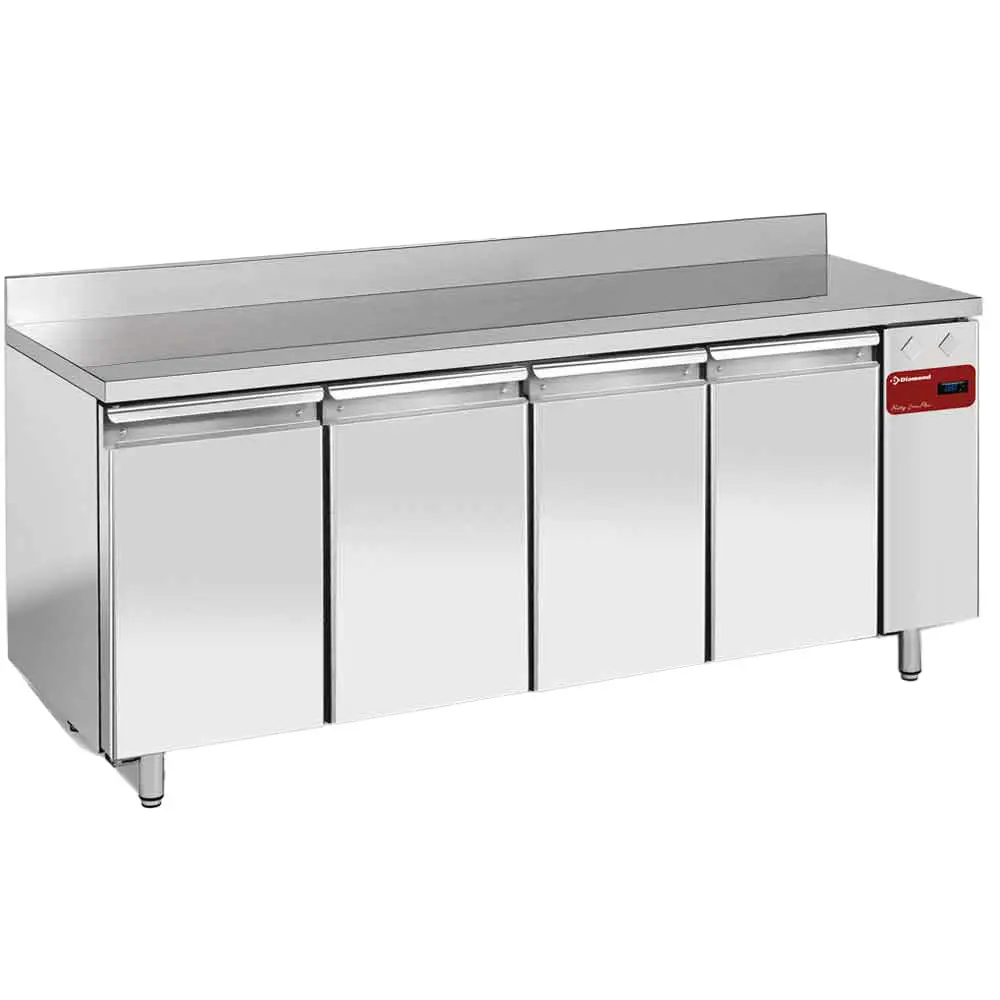 Diamond TPS4N/HA 4 Door Stainless Steel Refrigerated Counter with Splashback, 760 Litres