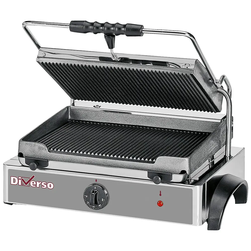 Diverso WR-GRPN-43 Electric panini grill MEDIUM, ribbed plates