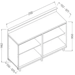 Diamond BB21X/5 Neutral Bar Counter Units With Fitting For Service Top