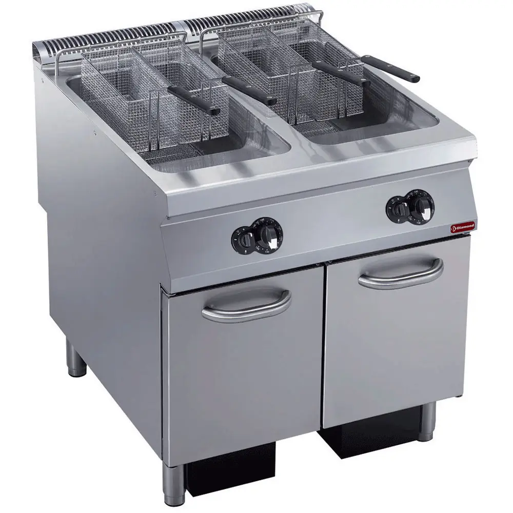 Diamond G22/F46A8-S Double Basket Freestanding Gas Fryer on Neutral Closed Cupboard