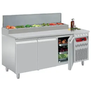 Diamond DTS-7/P9 3 Door Stainless Steel Refrigerated Counter, 405 Litres