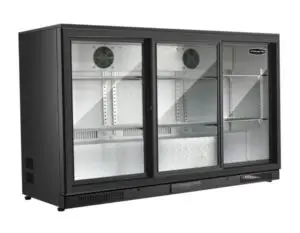 Sterling Pro Green SP3HC-LOW-BS Sliding Triple Door Low Height Bottle Cooler, 274 x 330ml Bottles