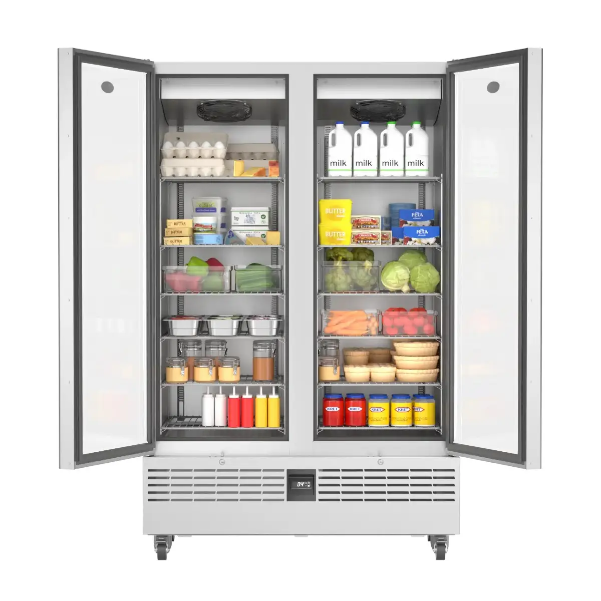 Foster FSL800G/11-318 Slimline Double Glass Door Refrigerated Upright Display Cabinet, 800 Litres - Image 2