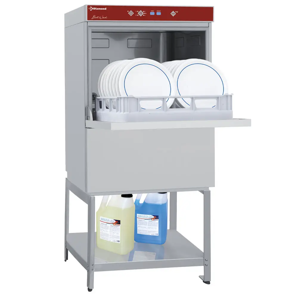 Diamond DFS7/6-AC_BD/F-S 500mm Basket Frontloading Dishwasher on Open Understorage, 18 Plates