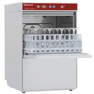 Diamond D281/6B_RS15/AT 400mm Basket Glasswasher with Break Tank, Anti-pollution Device & RO - 16 Pint Capacity