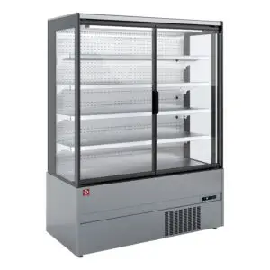 Diamond MML09-FX Black Refrigerated Self Service Display w/ Swinging Doors