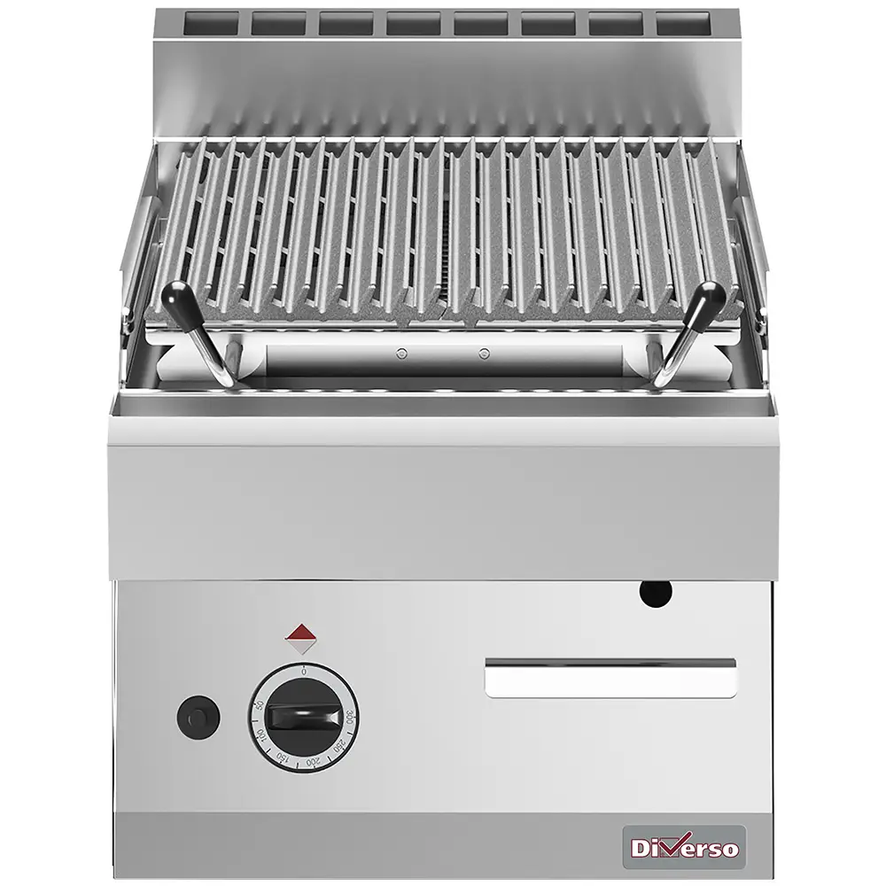 Diverso WR-PLX1-40 Lavastone grill - 1/2 module, cooking grill in cast iron "double face"