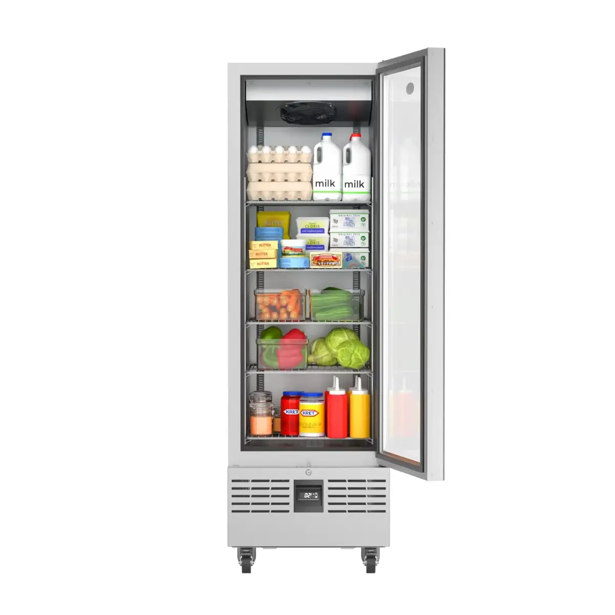 Foster FSL400G/11-310 Slimline Single Glass Door Refrigerated Upright Display Cabinet, 400 Litres - Image 2