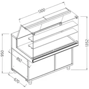 Diamond CA13X Patisserie Display Counter, 1300mm