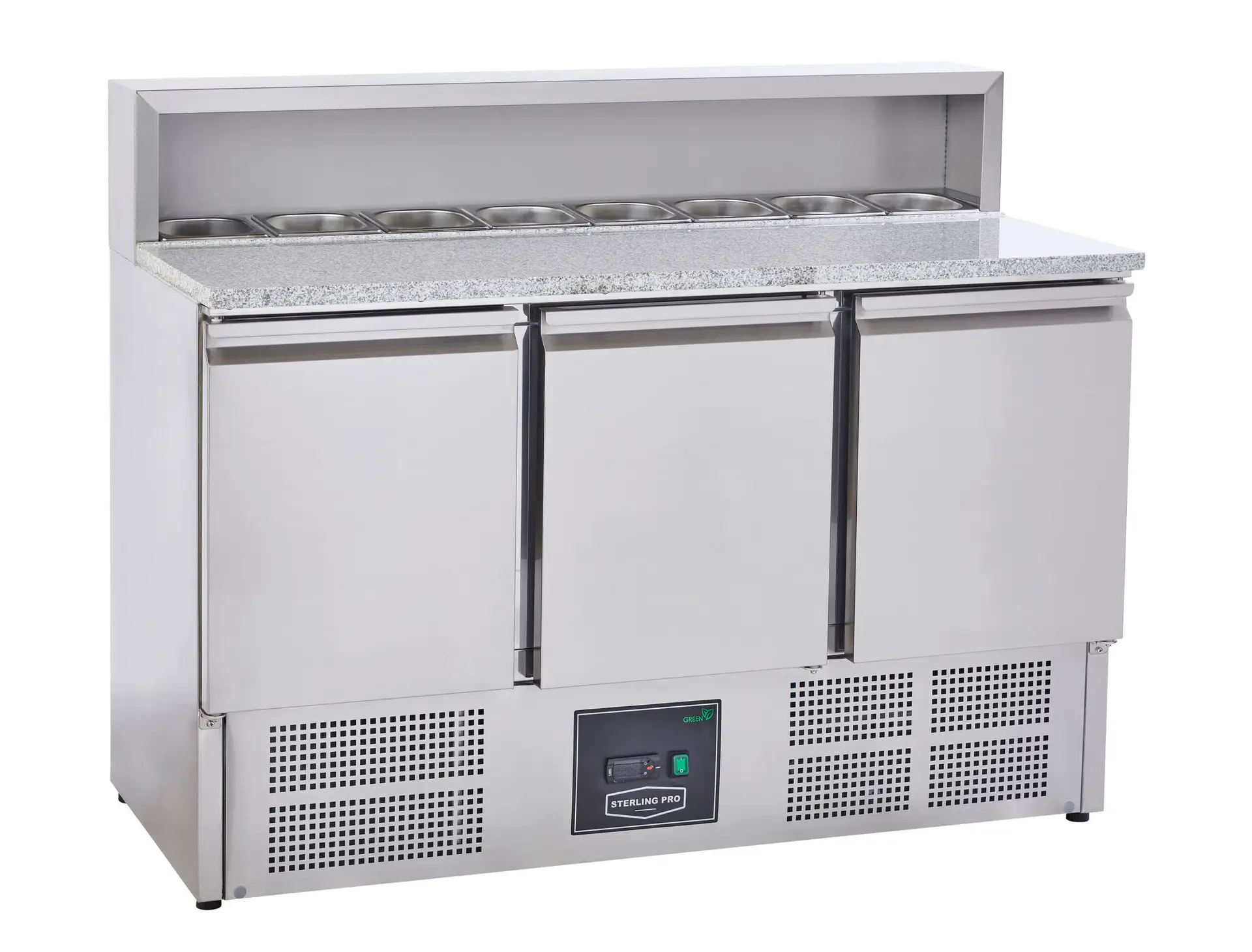 Sterling Pro Cobus SPU903PZ 3 Door Granite Top Pizza Counter, 8 x GN1/6, 402 Litres