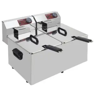 Diamond EF72-N Double Basket Countertop Electric Fryer, 6.4kW