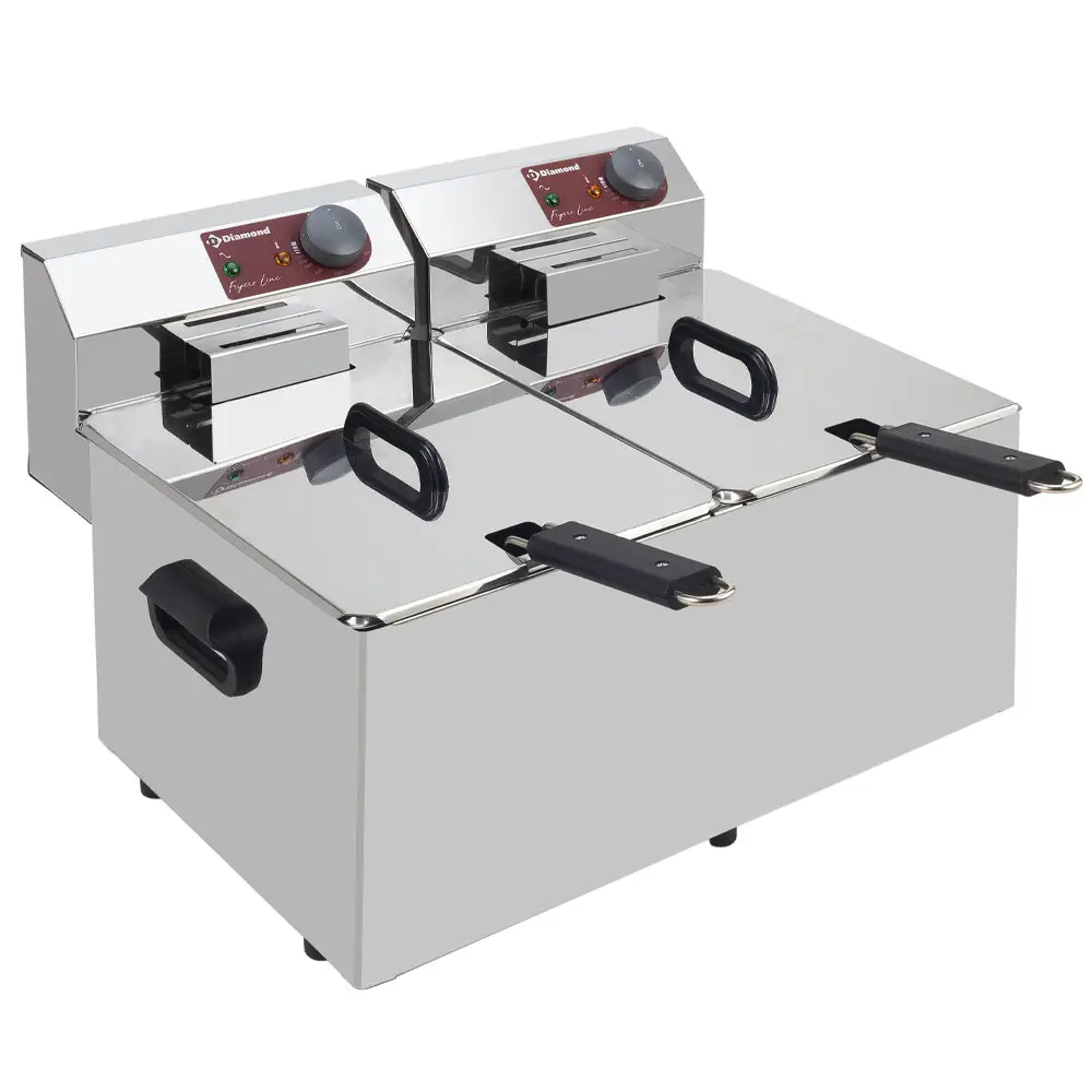 Diamond EF72-N Double Basket Countertop Electric Fryer, 6.4kW
