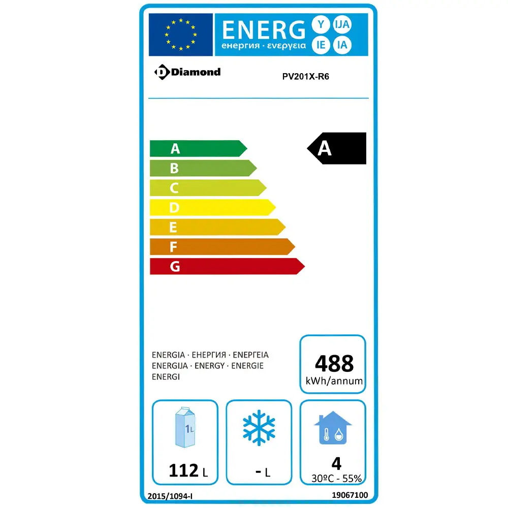 Diamond PV201X-R6 Ventilated Undercounter Refrigerator, 150 Litres - Image 2