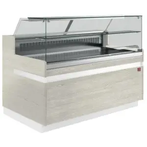 Diamond VB10XF1/R2 Flat Glass Light Wood Refrigerated Serveover Counter, 2138mm
