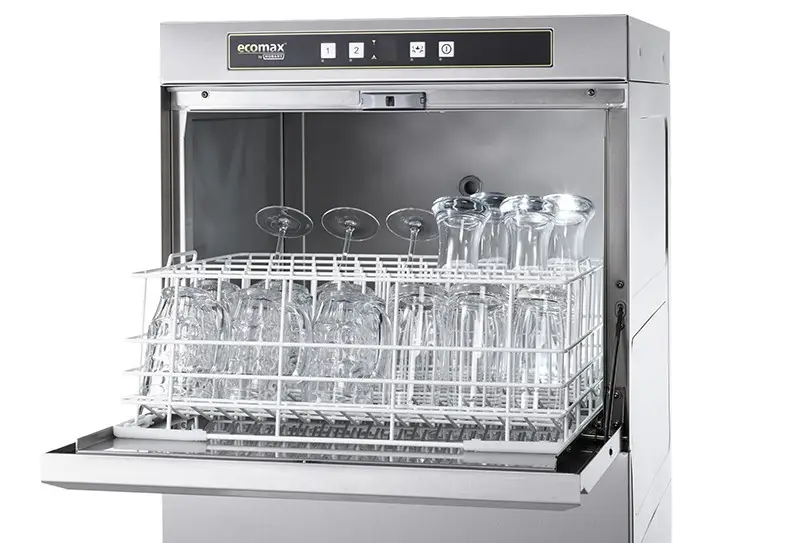 Hobart Ecomax G504W-10B 500mm Basket Frontloading Commercial Glasswasher with Drain Pump, 25 Pint Capacity - Image 2
