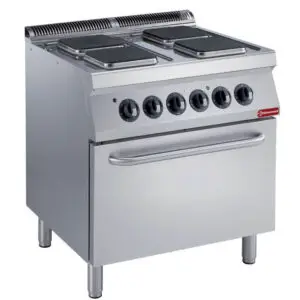 Diamond E17/4PQF8-N 4 Squared Hobs Freestanding Electric Range Cooker on Electric Oven, 16.4kW
