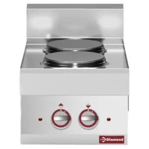 Diamond E65/2P4T-230V/3-N 2 Rounded Hobs Countertop Electric Range Cooker, 5.2kW