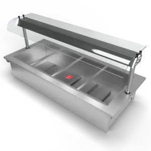 Moffat D4BM Drop-In Bain Marie Dry Heat Model with Curved Glass Open Front Gantry