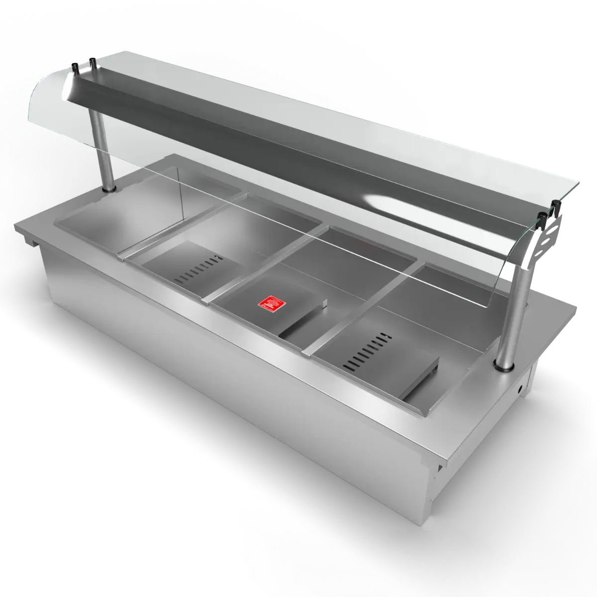 Moffat D4BM Drop-In Bain Marie Dry Heat Model with Curved Glass Open Front Gantry