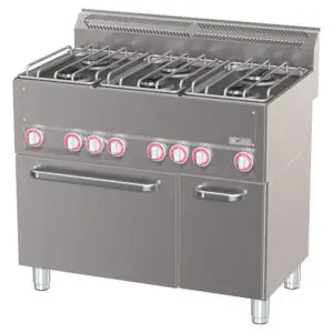 Diverso WR-G6CF-21 Range 6 burners with convection oven GN1/1 and neutral cabinet