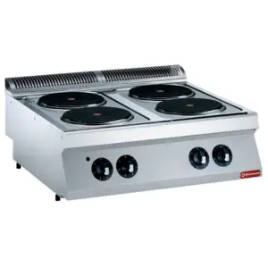Diamond E17/4P8T-N 4 Rounded Hobs Countertop Electric Range Cooker, 10.4kW